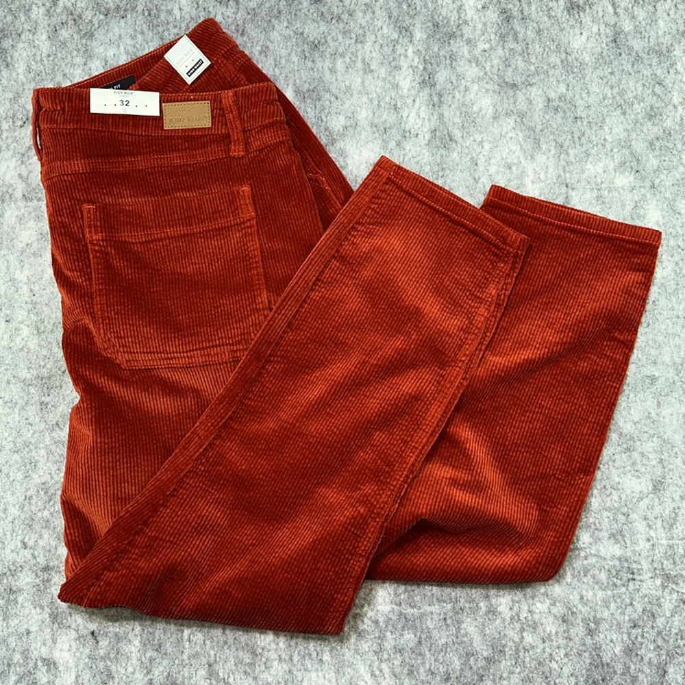 Judy Blue Women’s 32 Rust Corduroy High Waist Ankle Carpenter Pants JB88377